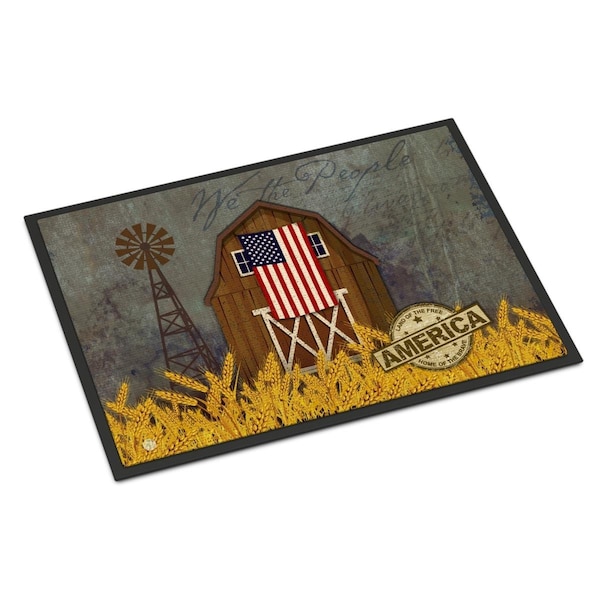 Carolines Treasures 24 x 36 in. Patriotic Barn Land of America Indoor or Outdoor Mat CA70649 - main